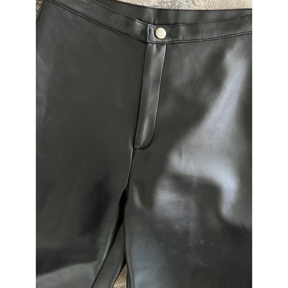 One Step Up Faux Leather Pants Leggings Straight Leg Black Small - Picture 5 of 7